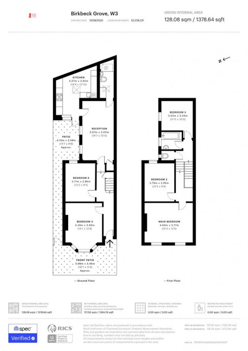 Floorplan for Birkbeck Grove, London