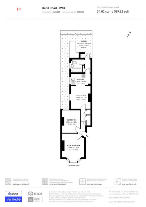 Floorplan for Cecil Road, TW3 1NX