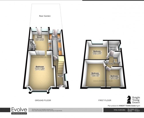 Floorplan for Colwyn Crescent, Hounslow